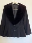 Vtg Jeffrey Weiss cashmere with fur collar tailored coat