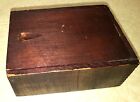 Vintage Wood Trinket Storage Box  dovetailed w Sliding Wooden Lid Rustic Art