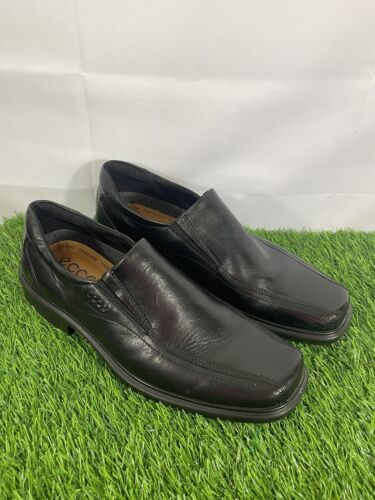 Ecco Mens Loafer Shoes Slip Ons Black Leather Loafers Shoes US 11 EU Size 45