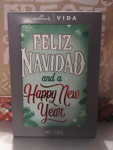 Feliz Navidad & Happy New Year Box of 16 Hallmark Greeting Cards Vida