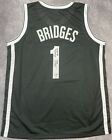 Mikal Bridges Brooklyn Nets Auto Signed Black Inscribed Custom Jersey PSA COA