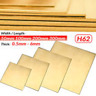 Brass Sheet Plate Thin Metal Foil guillotine cut H62 0.5/0.8/1/1.2 to 6mm Thick