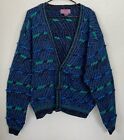 Vintage Men’s Concrete Mix 90s Knit Retro Sweater Cardigan- XL