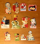 Vintage Lot of 12  Anthropomorphic School Valentine's Day Cards - 1920s to 1940s