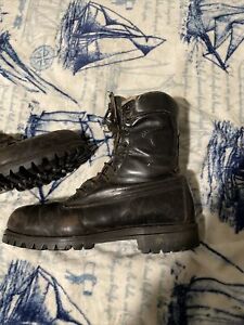Vintage Chippewa USA Made Size 10.5 Men US Leather Boots Zipper Black Steel Toe
