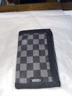 Vans off the wall Tri-fold Wallet Grey & Black Checkerboard Style Good Used