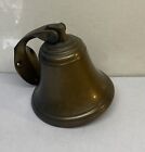 Vintage Hanging Door Bell Antique Brass Ship Bell With Wall Bracket ~4” D