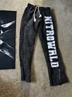 Nitrowrld Flared Sweatpants Men’s XS) With RhinoStone And Distressed Embroidery