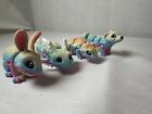 3D Articulated Pastel Rainbow Mini Animal Display Pieces/Keychain 4 pack