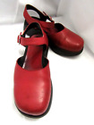 DANSKO RED LEATHR STRAPPY COMFORT MARY JANES WEDGE SANDALS MULES 36 / 5-5.5 US