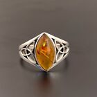 Baltic Amber Gemstone Women Handmade 925 Sterling Silver Ring - Unique Style