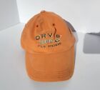 Orvis Fly Rod Fly Fishing Cap/Trucker hat, Orange Adjustable