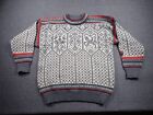 Dale Of Norway Fair Isle Lillehammer Wool Crew Sweater Men's Large Gray Blue Red