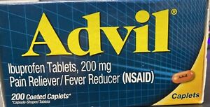 ADVIL Ibuprofen 200 mg Pain Reliever - 200 Coated Caplets; Exp 08/24+ (A6)