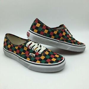 Vans Authentic Mens Shoes (NEW) Washed CHECKERS Checkerboard 420 Rasta FREE SHIP