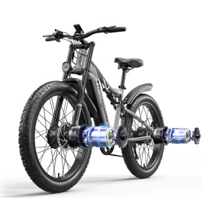 26'' Electric Bike 2X1000W Dual Motor Fat Tyre Pedelec 840WH Mountain Bicycle