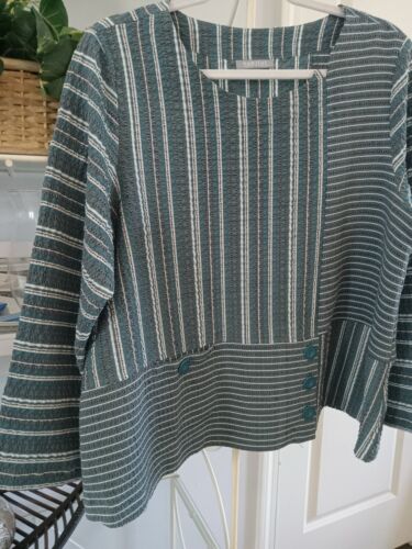 Habitat Clothes To Live In Striped Top With Pocket Size M