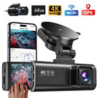 REDTIGER Dash Cam Front and Rear 4K With 3.18 Inch Touch Screen, Free 64GB Card