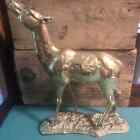 Deer Doe Brass Statue 15 Inches Tall by 12 Inches Long