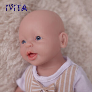 IVITA 15'' Squishy Reborn Baby BOY Doll Newborn Baby Platinum Silicone Dolls