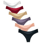 6 Pack Womens Ice Silk Thong Sexy Underwear Panties Seamless Lingerie Panty
