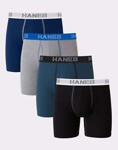 Hanes Men Boxer Brief 4-Pack Ultimate Big Man Stretch Tagless Breathable Wicking