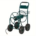 4-Wheel Garden Hose Reel Cart, Durable Metal Portable Water Pipe Storage
