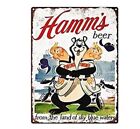 HAMM'S BEER 12 X 8 TIN SIGN TWINS BEER REFRESHING POSTER ART SKY BLUE WATERS