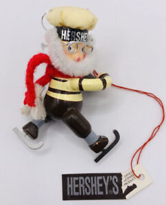 Kurt Adler Hershey's Chocolate Christmas Ornament ELF HOLDING KISS ICE SKATING