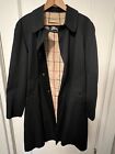 Vintage BURBERRYS LONDON Blue Trench Coat Made In England 44 Short