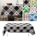 Rectangle Vinyl Flannel Backed Tablecloths Heavy Duty Waterproof Table Cover