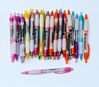 30ct Lot Misprint Retractable Click Pens w/Grip: TRANSLUCENT Pink/Purple/ & More