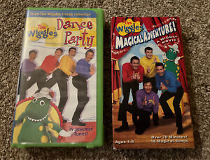 Lot 2 Wiggles Dance Party (VHS, 2002) & Wiggles Magical Adventure (VHS, 2003)