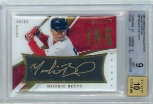 2015 IMMACULATE COLLECTION IMMACULATE INK #36 MOOKIE BETTS /49 BGS 9 W/ 10 AUTO