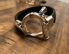 King Baby sterling silver and leather hand VERY RARE cuff bracelet HUGE BIG W@W