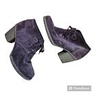 Clarks Artisan Carlita Lyon Purple Suede Ankle Boots Womens size 10 Wide Booties