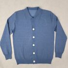 Vintage Sweater Cardigan Men Large Blue Italy Italian Cashmere Wool Ittierre Spa