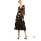 Mac Duggal Floral Embroidered Tea Length A-line Cocktail Dress Size 6 NWT 35103