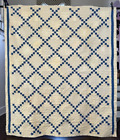 Unfinished Double sided quilt, Blue and houses