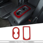 Red Inner Rear Seat Center Cup Holder Frame Trim Decor For Dodge Ram 1500 10-17 (For: 2015 Ram 1500)