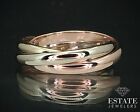 14k Tri Colored Gold 2.6mm Stacked Band Rolling Ring 6.9g i15725
