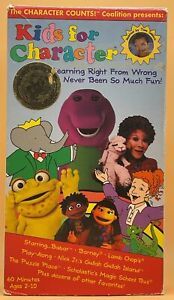 Kids for Character ft. Barney VHS 1996 **Buy 2 Get 1 Free**
