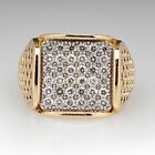 14K Yellow Gold Plated Lab Created Diamond Men's Wedding Engagement Band  Ring