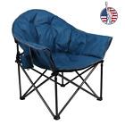 Oversized Camping Chairs Padded Folding Moon Chair Saucer Recliner W/ Carry Bag~