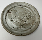 Stoneware Plate with Running Greyhound/Whippet signed High Horse Farms