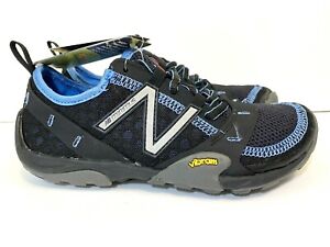New Balance Minimus 10 Running Shoe Black Blue WT10BB Trail Runner Size 5 D WMNS