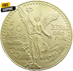1821-1921 1943 1947 Centenario Mexican 50 Pesos Mexican Gold Coin Gold Dollar An