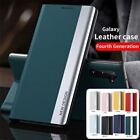 For Samsung S24 Ultra S23 A72 Leather Magnet Flip Case Holder Cover Luxury