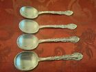 4 Alvin French Scroll Soup Spoons Sterling Silver