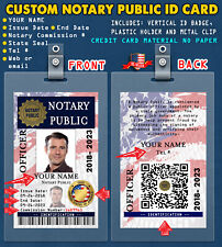 CUSTOM PVC ID Card w/ Clip for NOTARY PUBLIC. Everything Custom
